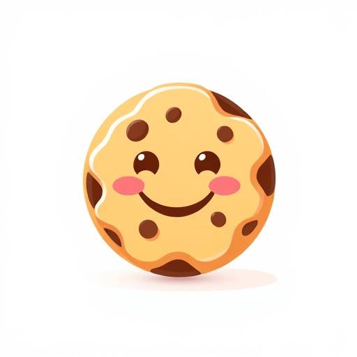 A stylized, friendly icon of a cookie with a smiley face, representing small data files used by websites to remember user preferences and improve navigation.