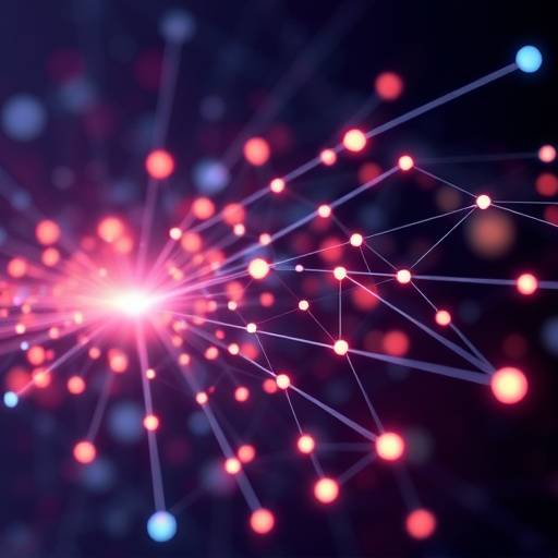 An abstract graphic illustrating the secure and organized flow of anonymized data, with nodes representing information sources and processing units.