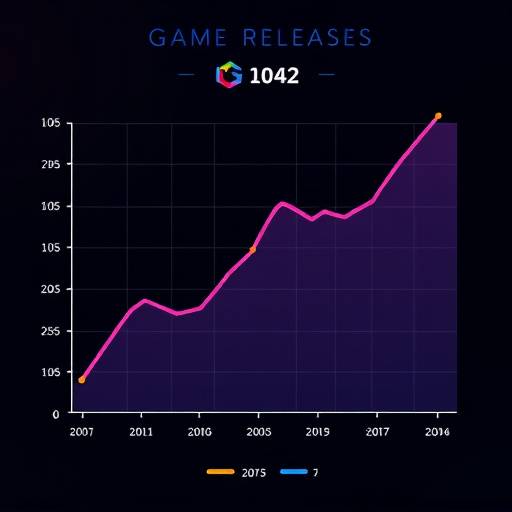 Line graph depicting a steep upward trend in daily active users and average session duration over the first year of a successful game's release, illustrating sustained player engagement.